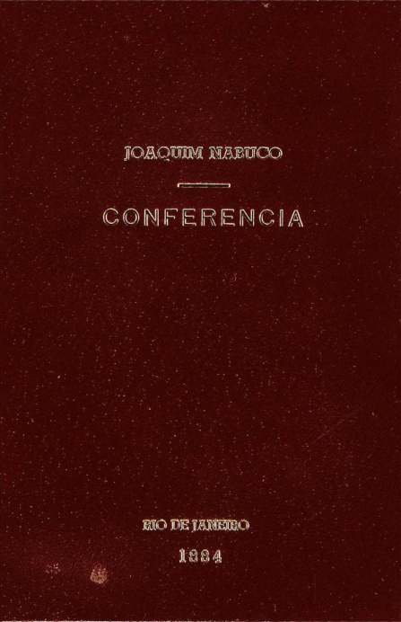 Capa da conferência de Joaquim Nabuco no Theatro Polytheama, de 1884
