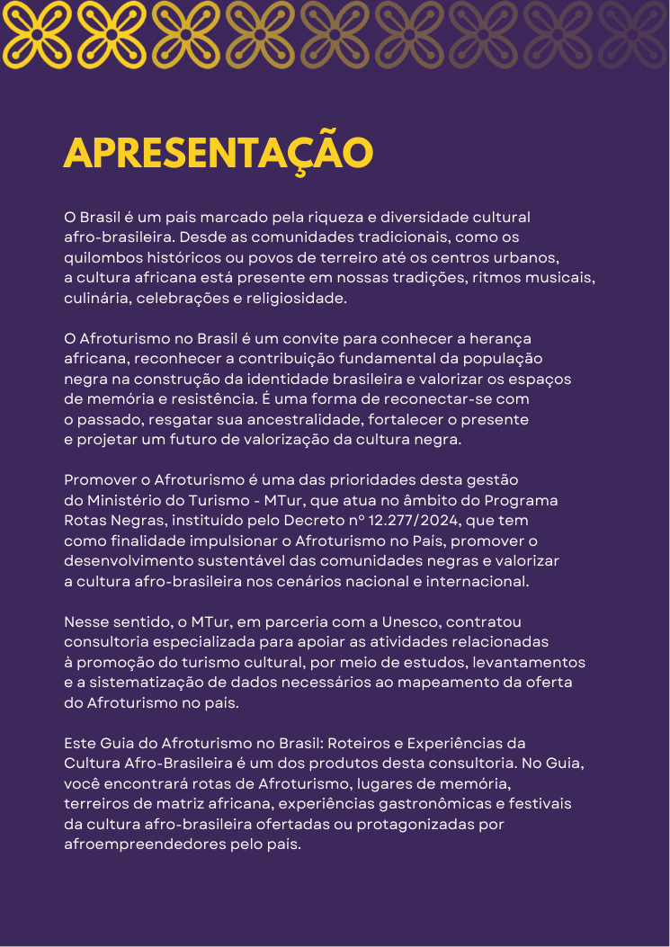 Página de apresentação do Guia do Afroturismo no Brasil