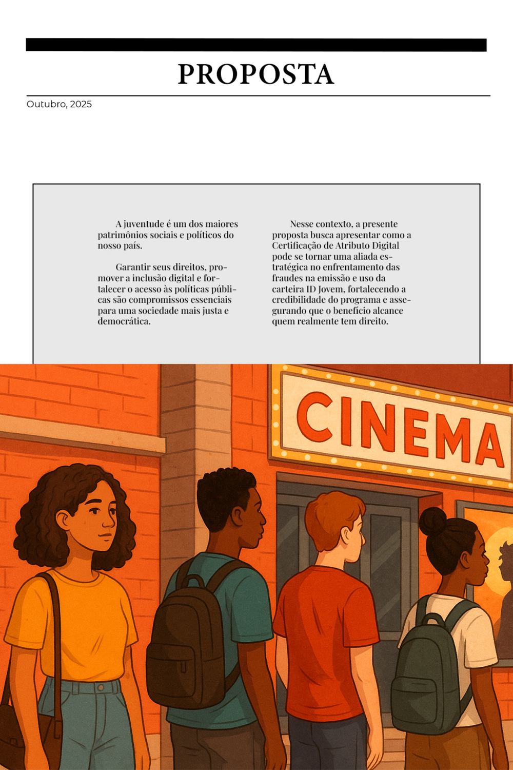 Página de proposta sobre juventude, inclusão digital e certificação de atributo digital