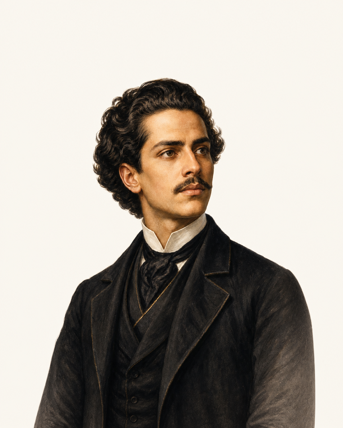 Retrato ilustrado de Castro Alves